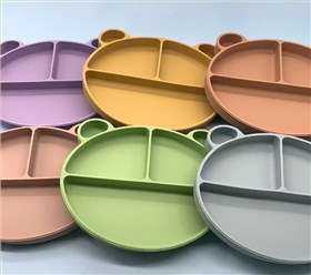 儿童硅胶餐盘防摔辅食碗